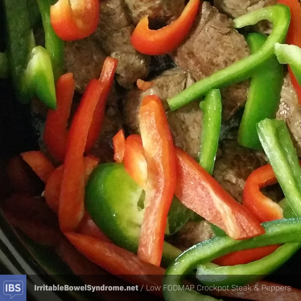 Low FODMAP Crockpot Steak & Peppers