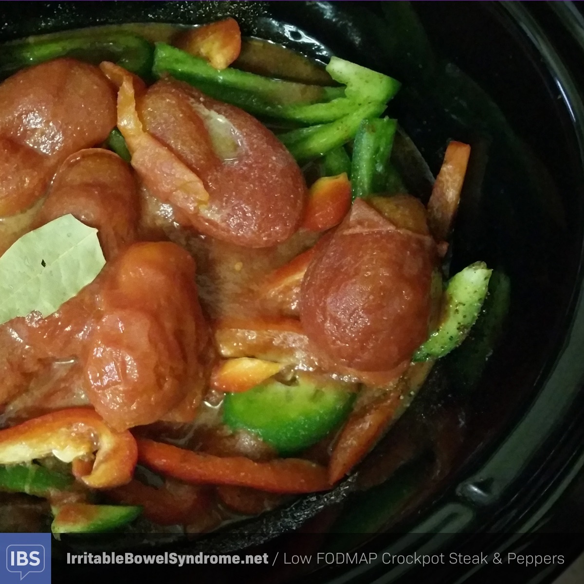 Low FODMAP Crockpot Steak & Peppers