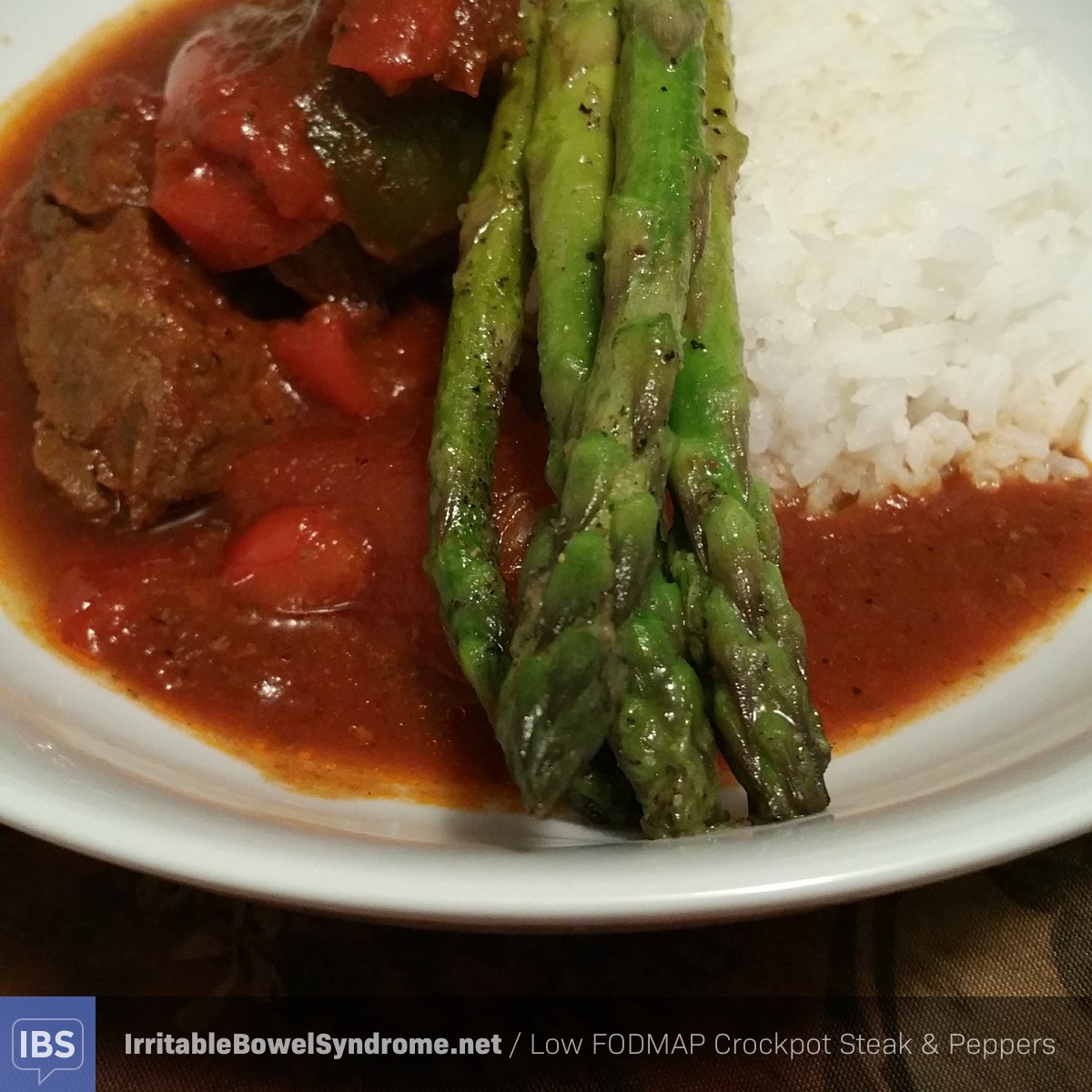 Low FODMAP Crockpot Steak & Peppers