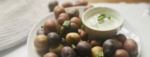 Gem Potatoes with Scallion Yogurt Dip image