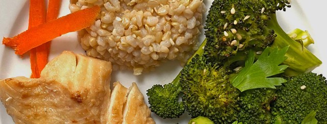 Miso Broiled <span class='highlight'>Cod</span> with Sesame Garlic Broccoli image