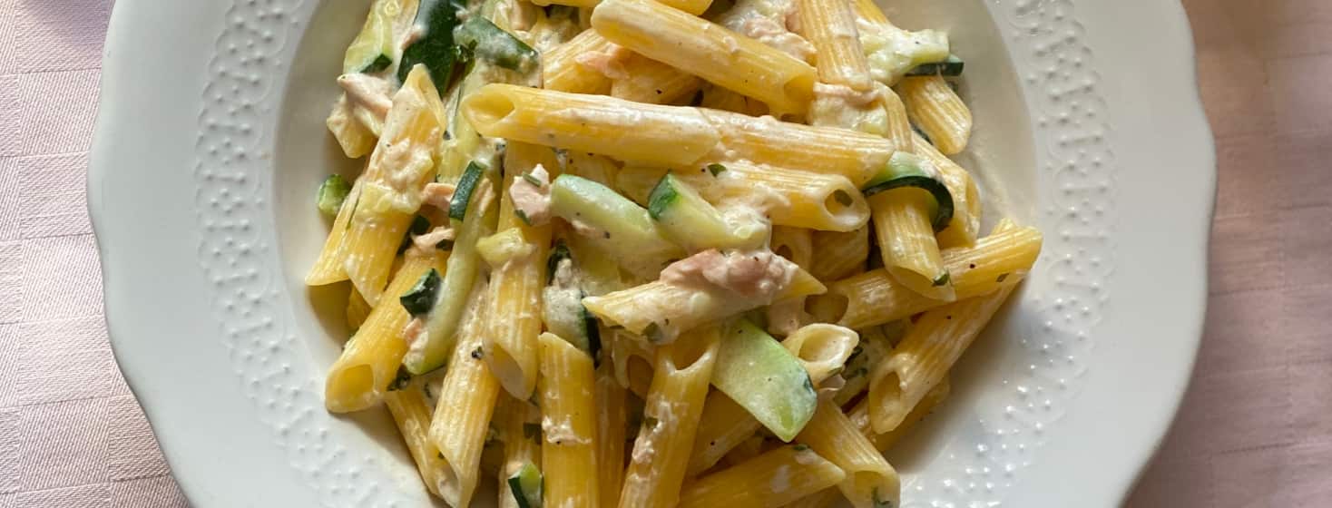 Pasta with Zucchini and Salmon image