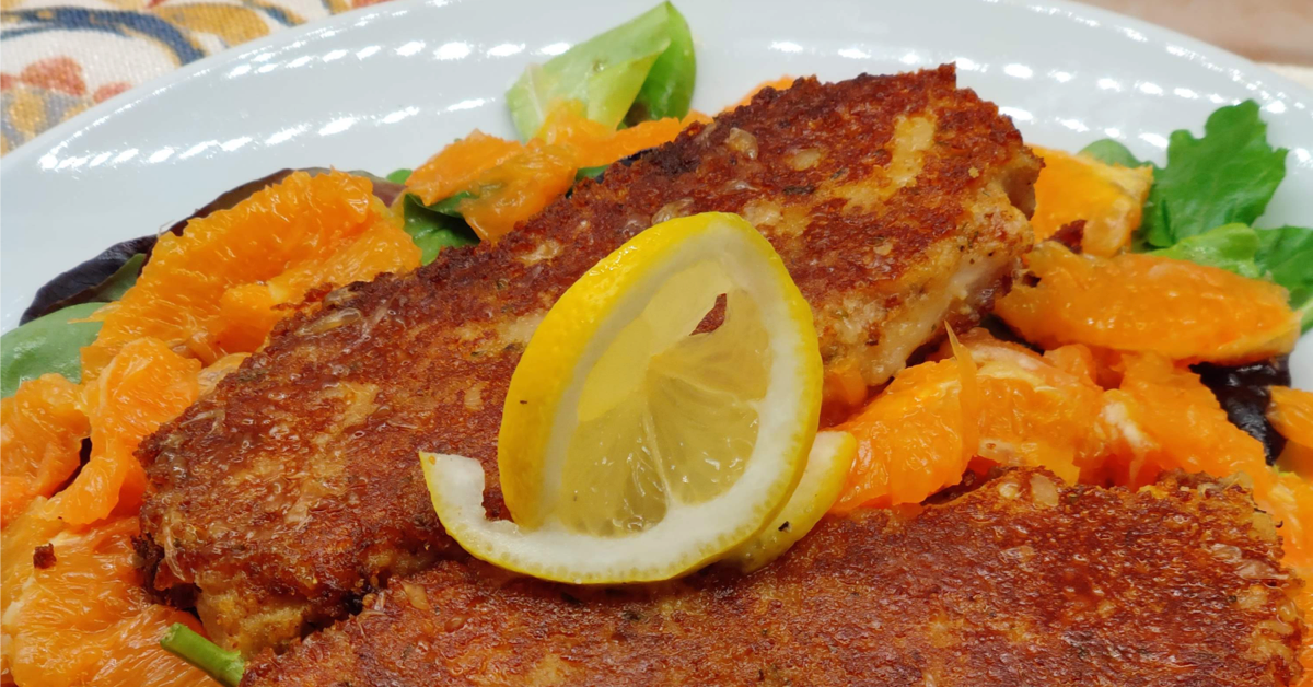 Crusted Mahi Mahi with Citrus Salad Recipe | IrritableBowelSyndrome.net