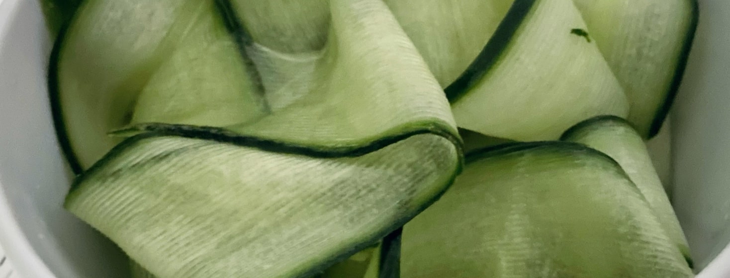 Close up of cucumber salad