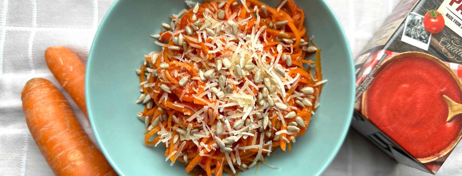 IBS Friendly Carrot Spaghetti With Tomato Sauce image