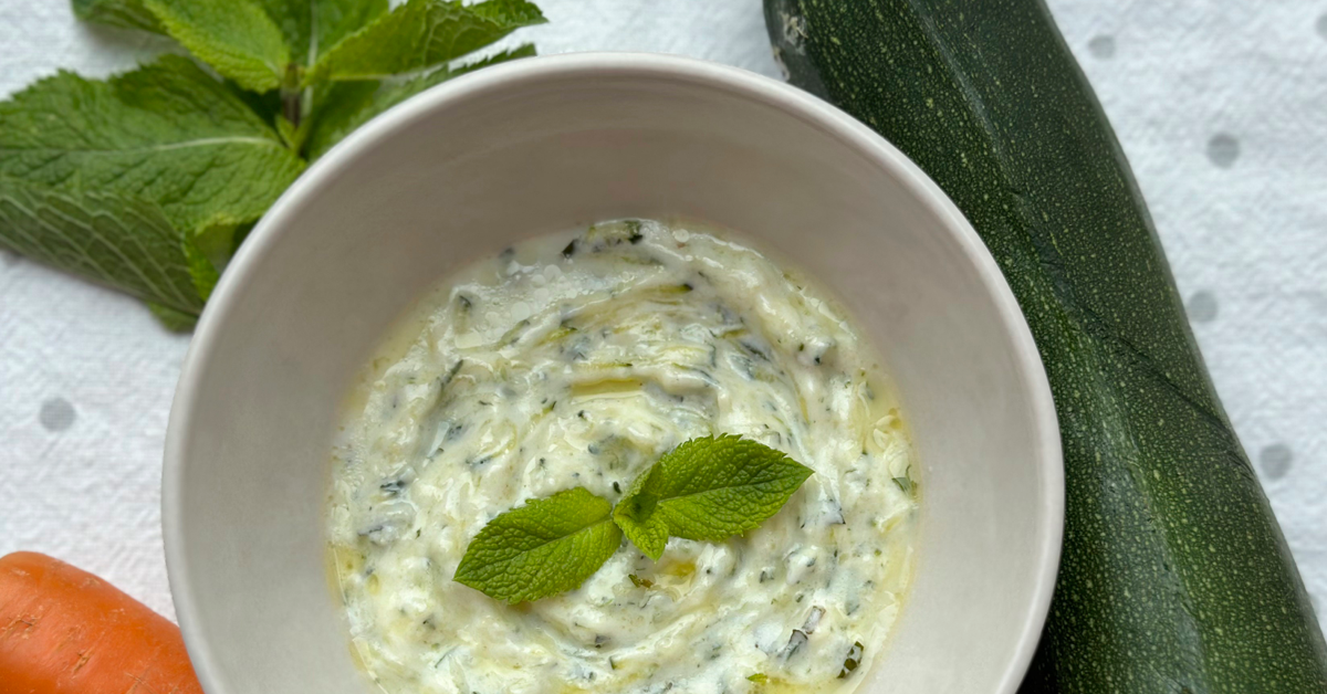 Low-FODMAP Zucchini Tzatziki Recipe | IrritableBowelSyndrome.net